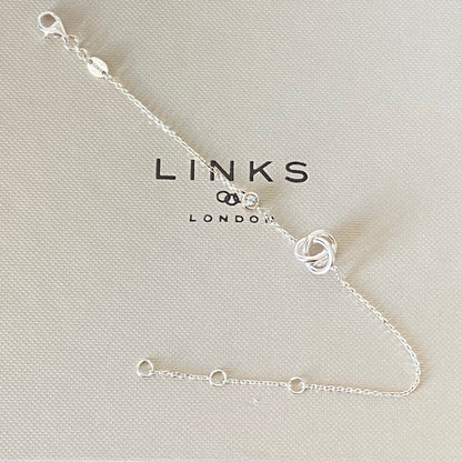 New! Links of London Love Knot Bracelet with a Topaz Sparkle Stone