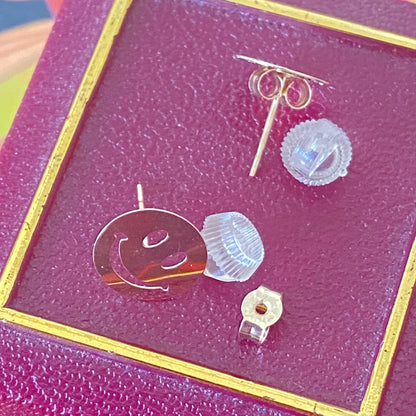 Smiley Face 9ct yellow gold Delicate Studs Earrings