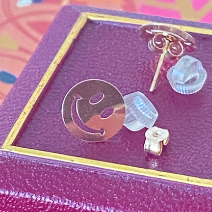 Smiley Face 9ct yellow gold Delicate Studs Earrings