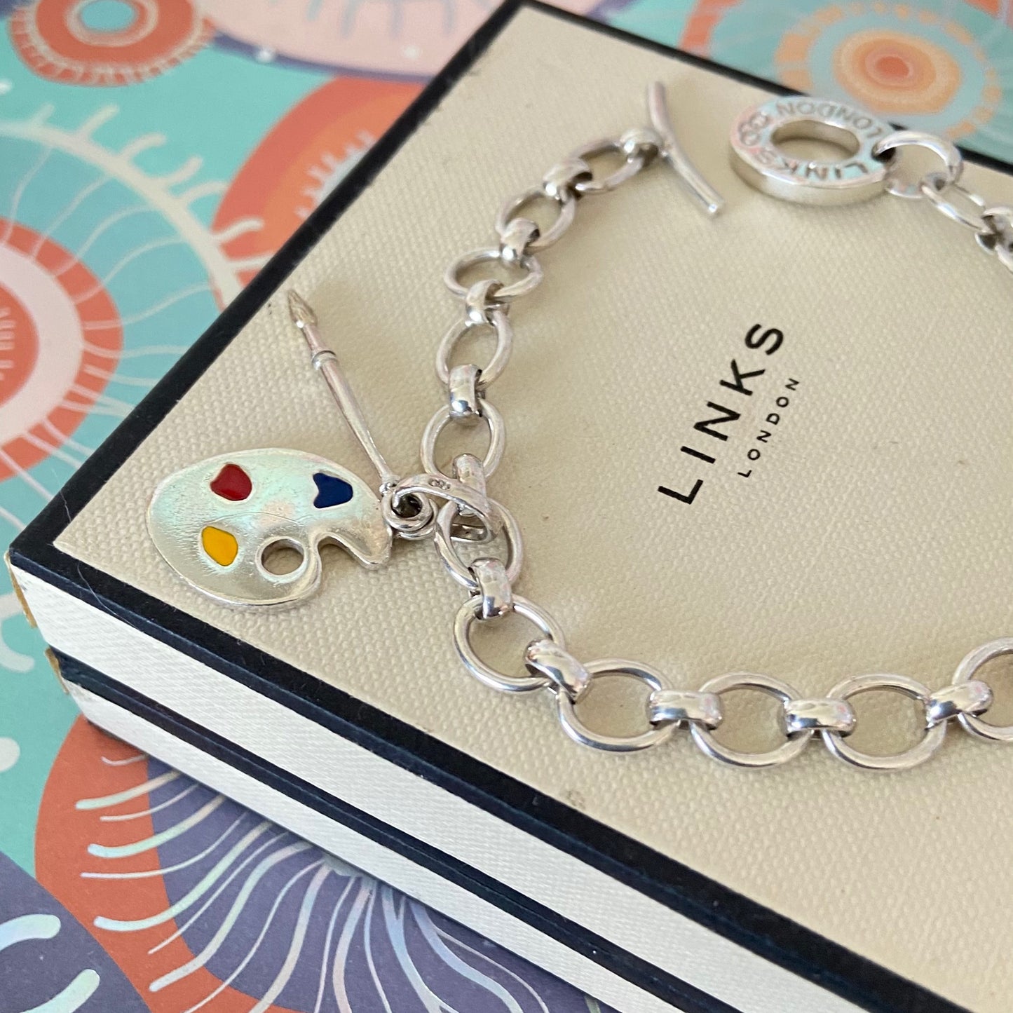 Links of London T-Bar Signature Bracelet with the Artist Pallet and Brush Charm.