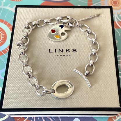 Links of London T-Bar Signature Bracelet with the Artist Pallet and Brush Charm.