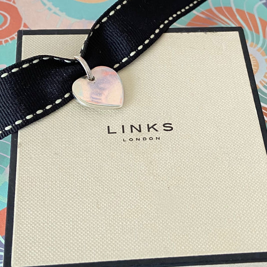 Links of London Sterling Silver Heart with a small gold Heart