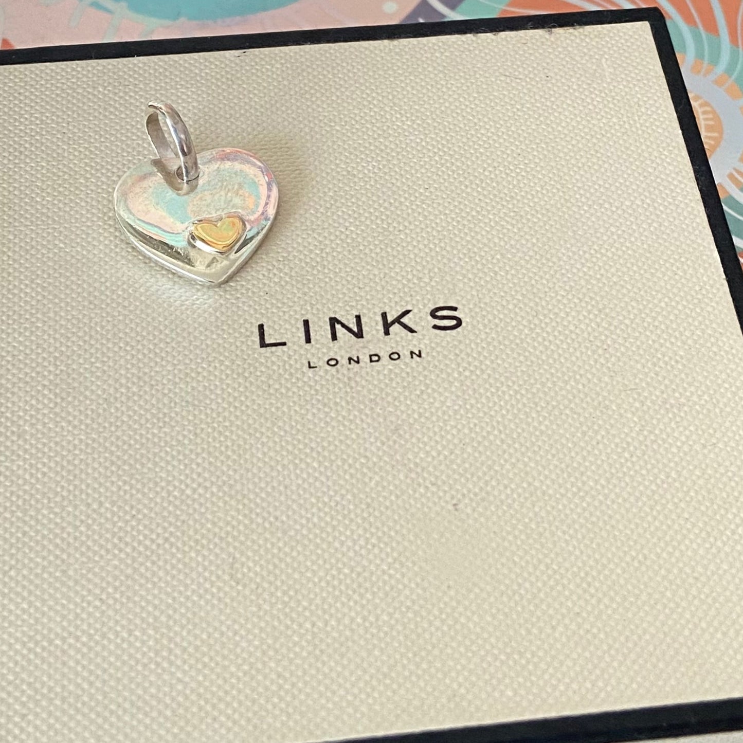 Links of London Sterling Silver Heart with a small gold Heart