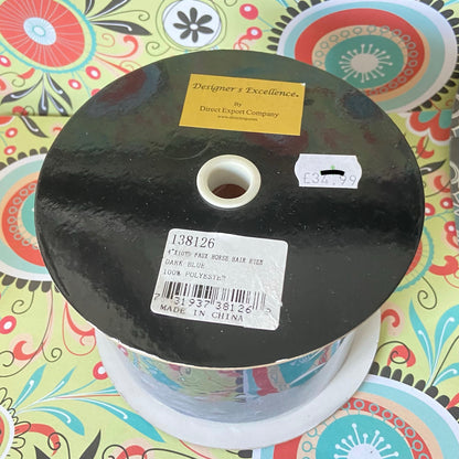 Dark Blue 4" x 10yd Faux Horse Hair  Craft Ribbon
