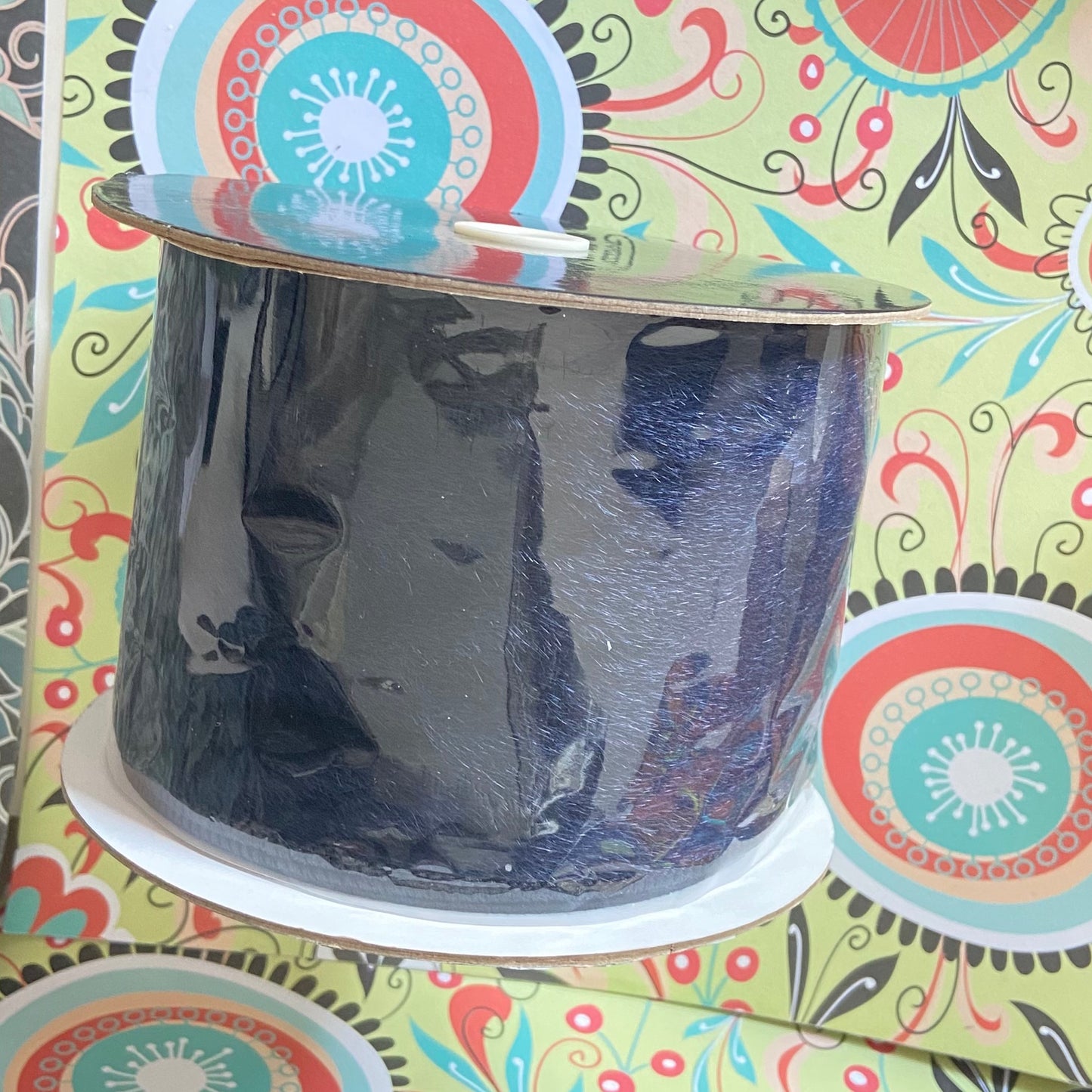 Dark Blue 4" x 10yd Faux Horse Hair  Craft Ribbon