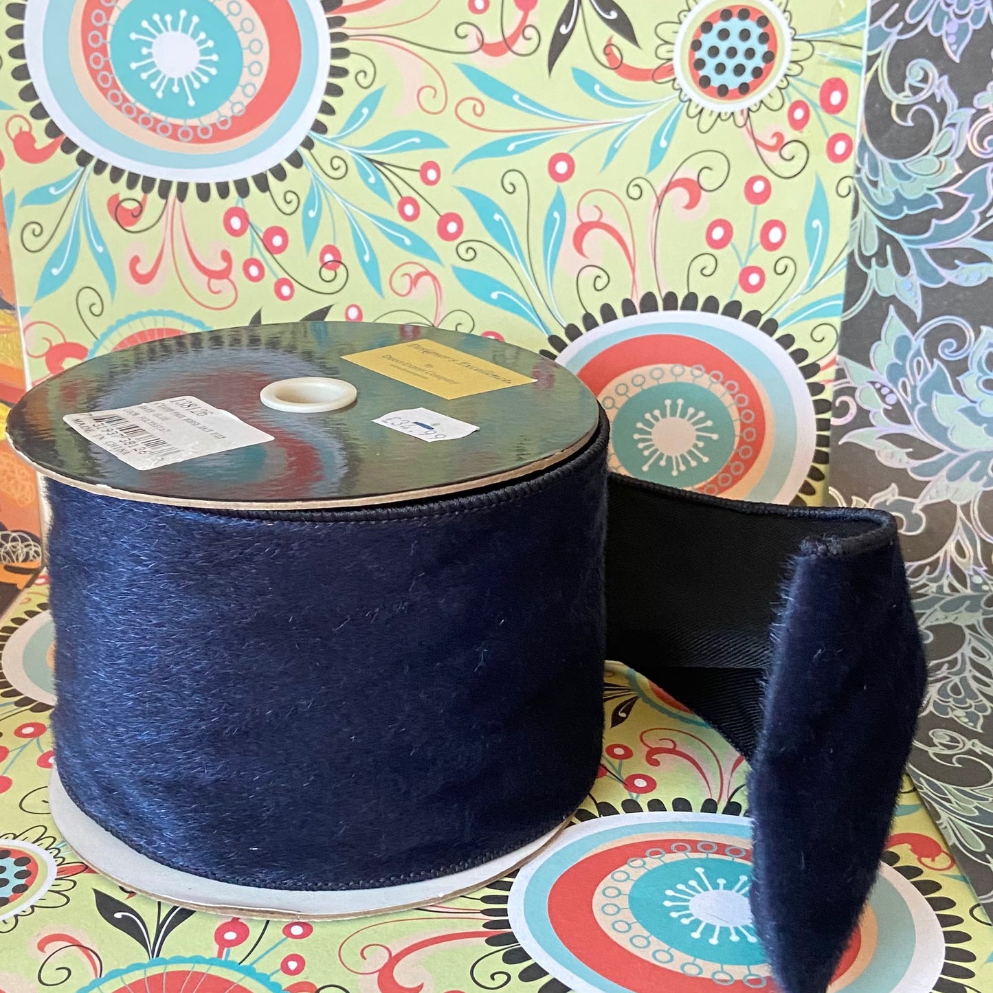 Dark Blue 4" x 10yd Faux Horse Hair  Craft Ribbon