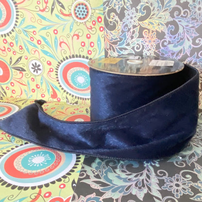 Dark Blue 4" x 10yd Faux Horse Hair  Craft Ribbon