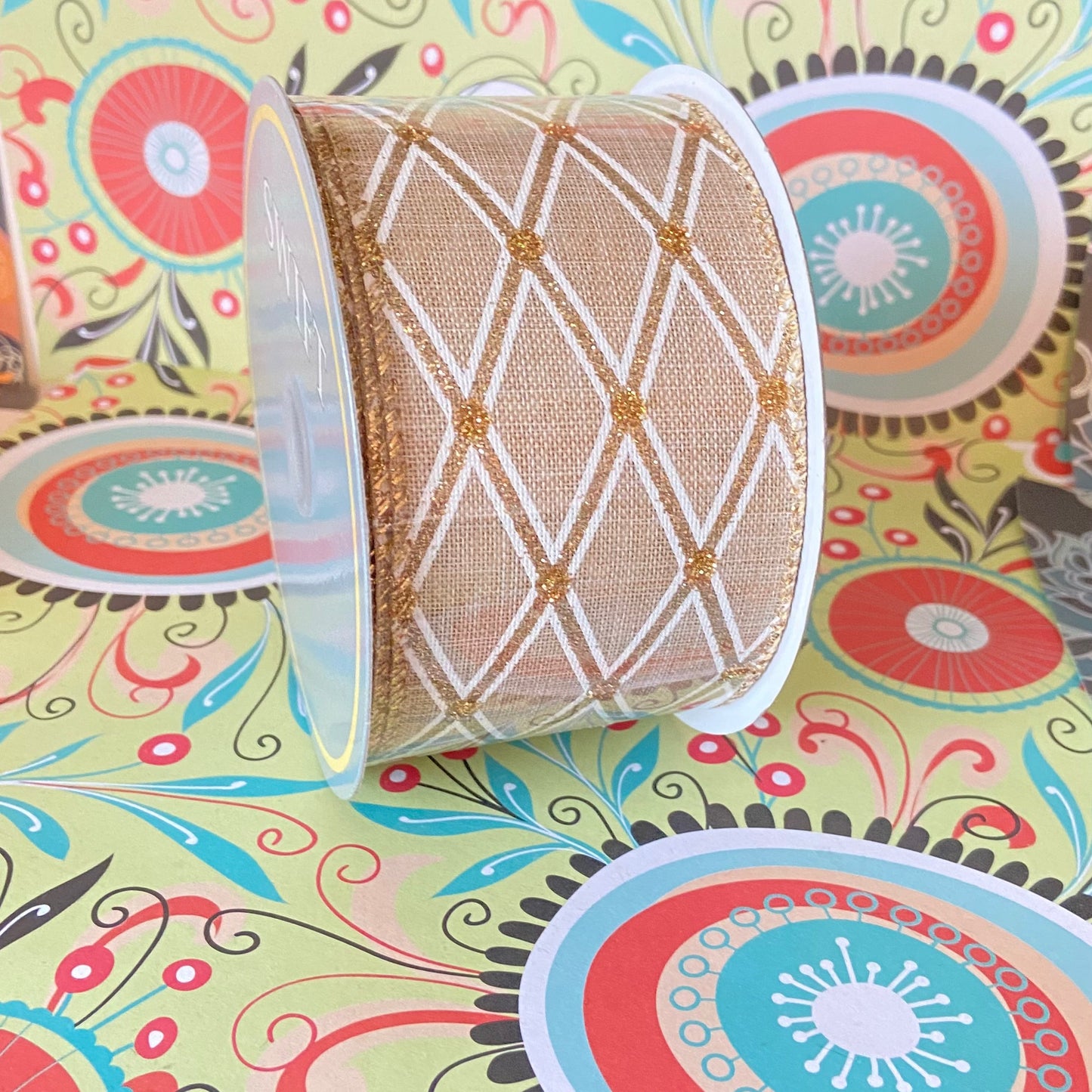 Harlequin Style 2.5" x 10 Yard Ribbon Garland