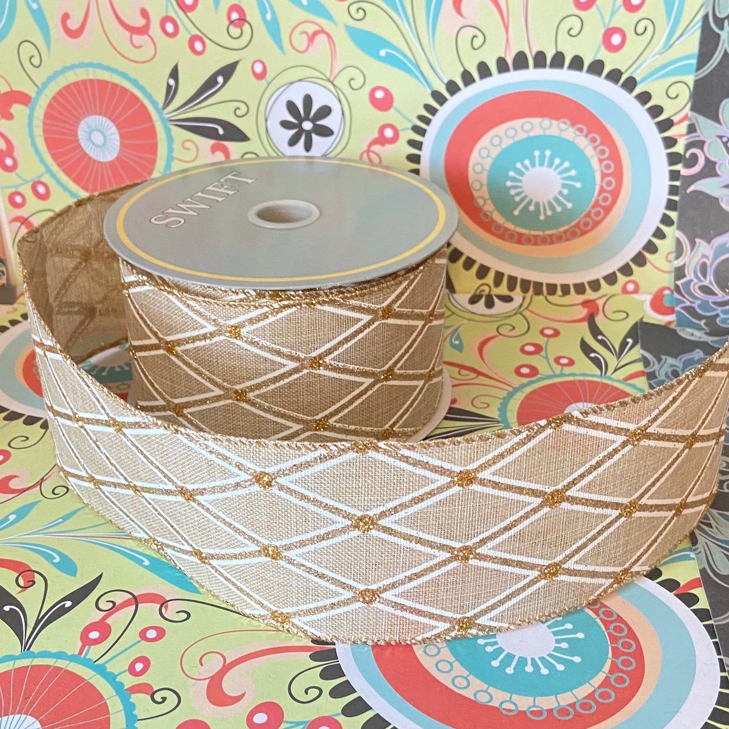 Harlequin Style 2.5" x 10 Yard Ribbon Garland