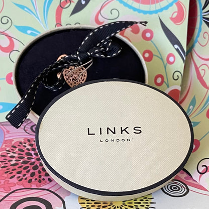 Links of London Rose Gold and Silver Tapestry Heart Earrings