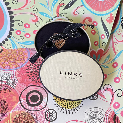 Links of London Rose Gold and Silver Tapestry Heart Earrings