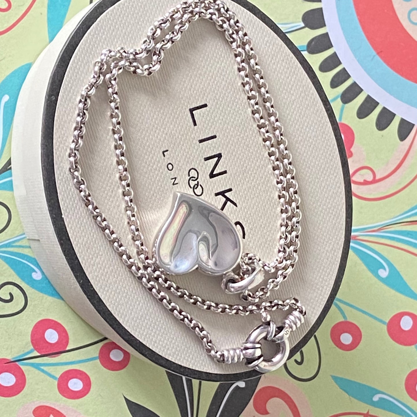 Links of London Belcher Necklace with a Love Heart Pendent