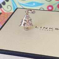 Links of London Sterling Silver Christmas Tree Charm decorated with 18ct Gold vermeil Baubles