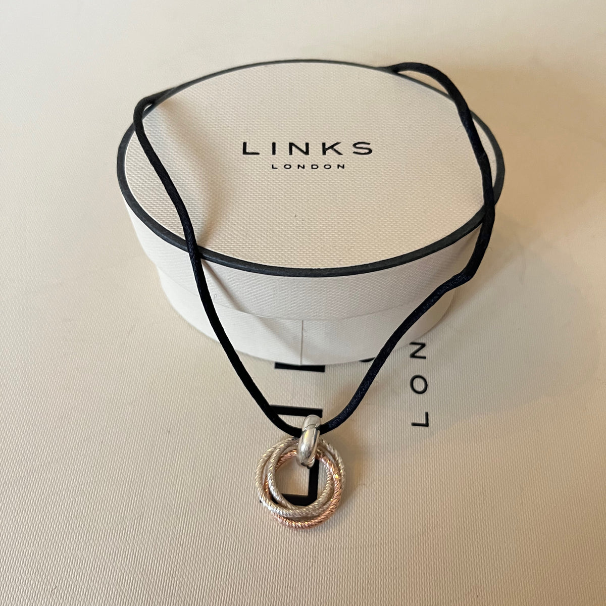 Aurora Links of London Sterling Silver, Silk and 18kt Gold Vermeil Cluster Necklace New!  Be the first to Love this.