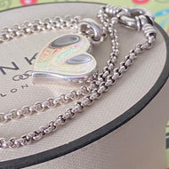 Links of London Sterling Silver Belcher Necklace with Senorita clasp with a Love Heart Pendent