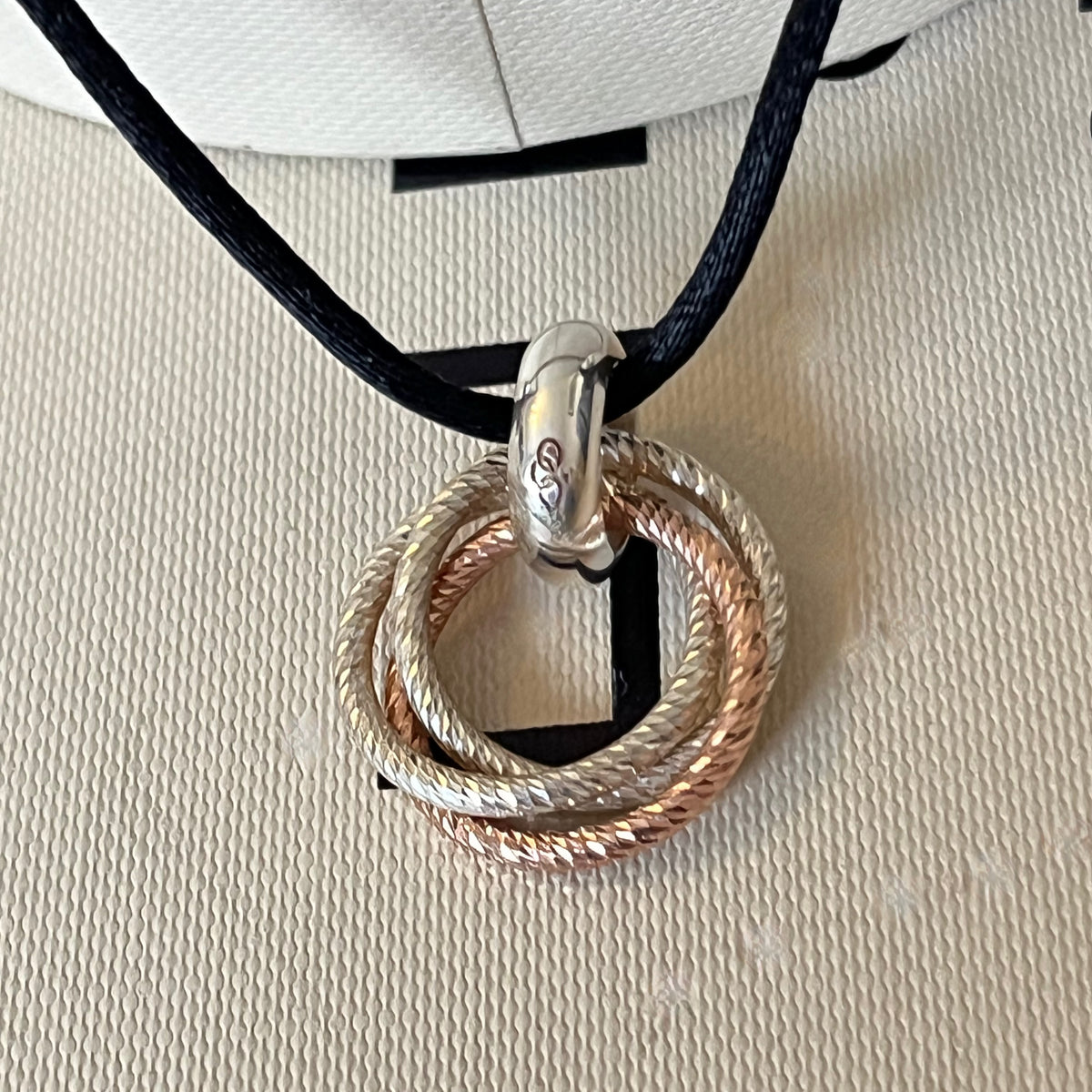 Aurora Links of London Sterling Silver, Silk and 18kt Gold Vermeil Cluster Necklace New!  Be the first to Love this.