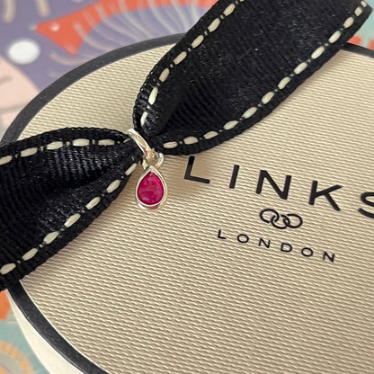 Links of London Sterling Silver Ruby July Mini Birthstone Charm New!  Be the first to own this!