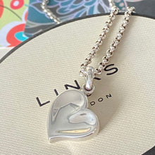 Load image into Gallery viewer, Links of London Sterling Silver Belcher Necklace with Senorita clasp with a Love Heart Pendent
