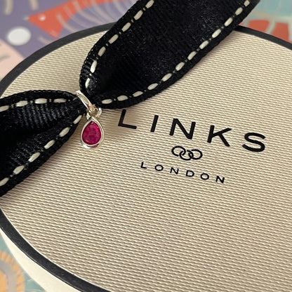 Links of London Sterling Silver Ruby July Mini Birthstone Charm New!  Be the first to own this!