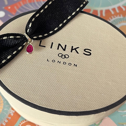 Links of London Sterling Silver Ruby July Mini Birthstone Charm New!  Be the first to own this!