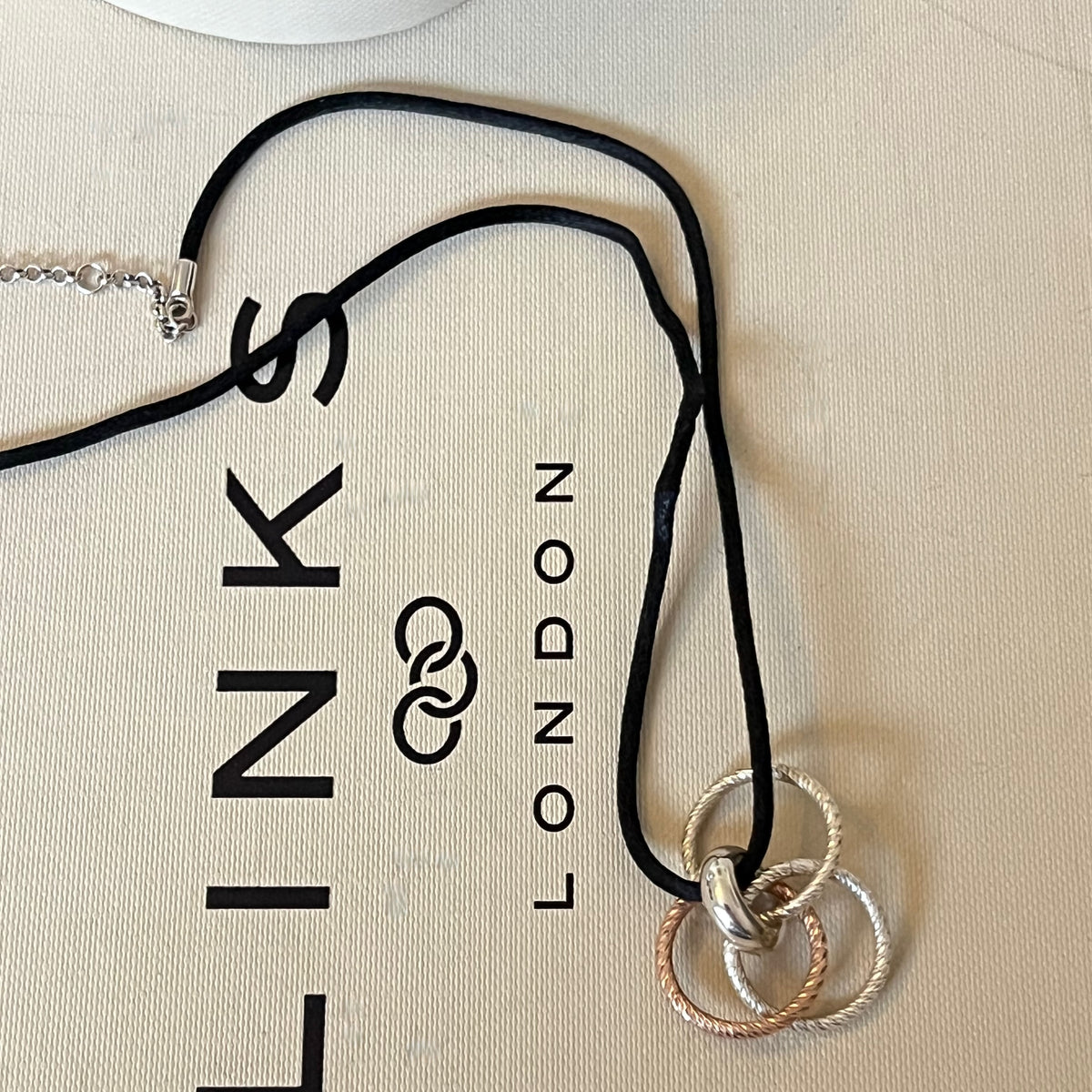 Aurora Links of London Sterling Silver, Silk and 18kt Gold Vermeil Cluster Necklace New!  Be the first to Love this.