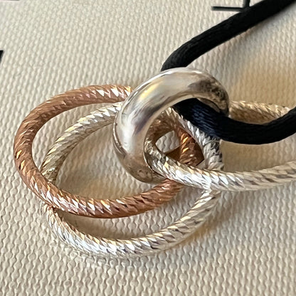 Aurora Links of London Sterling Silver, Silk and 18kt Gold Vermeil Cluster Necklace New!  Be the first to Love this.