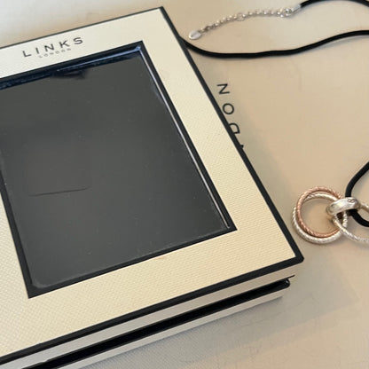 Aurora Links of London Sterling Silver, Silk and 18kt Gold Vermeil Cluster Necklace New!  Be the first to Love this.