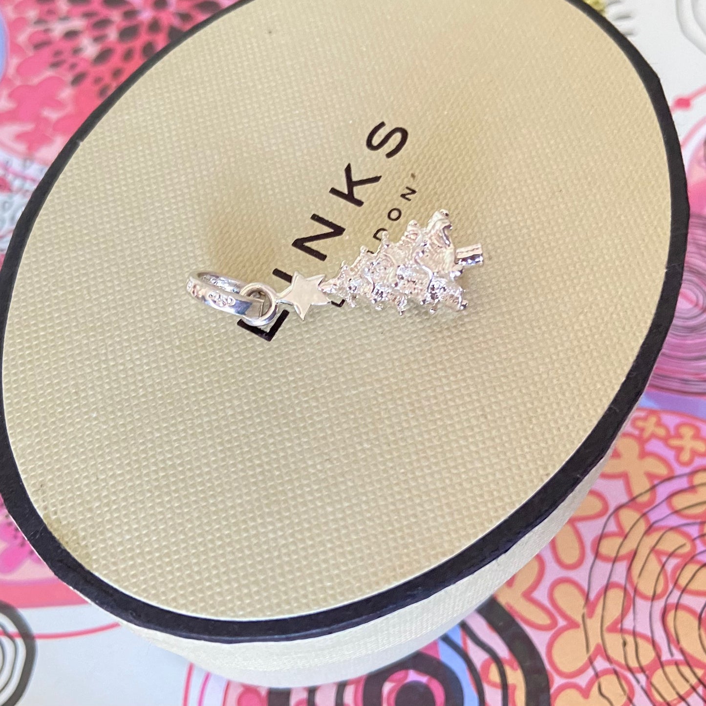 Sterling Silver Links of London OH MY GOSH!! Christmas Tree Charm, original packaging.
