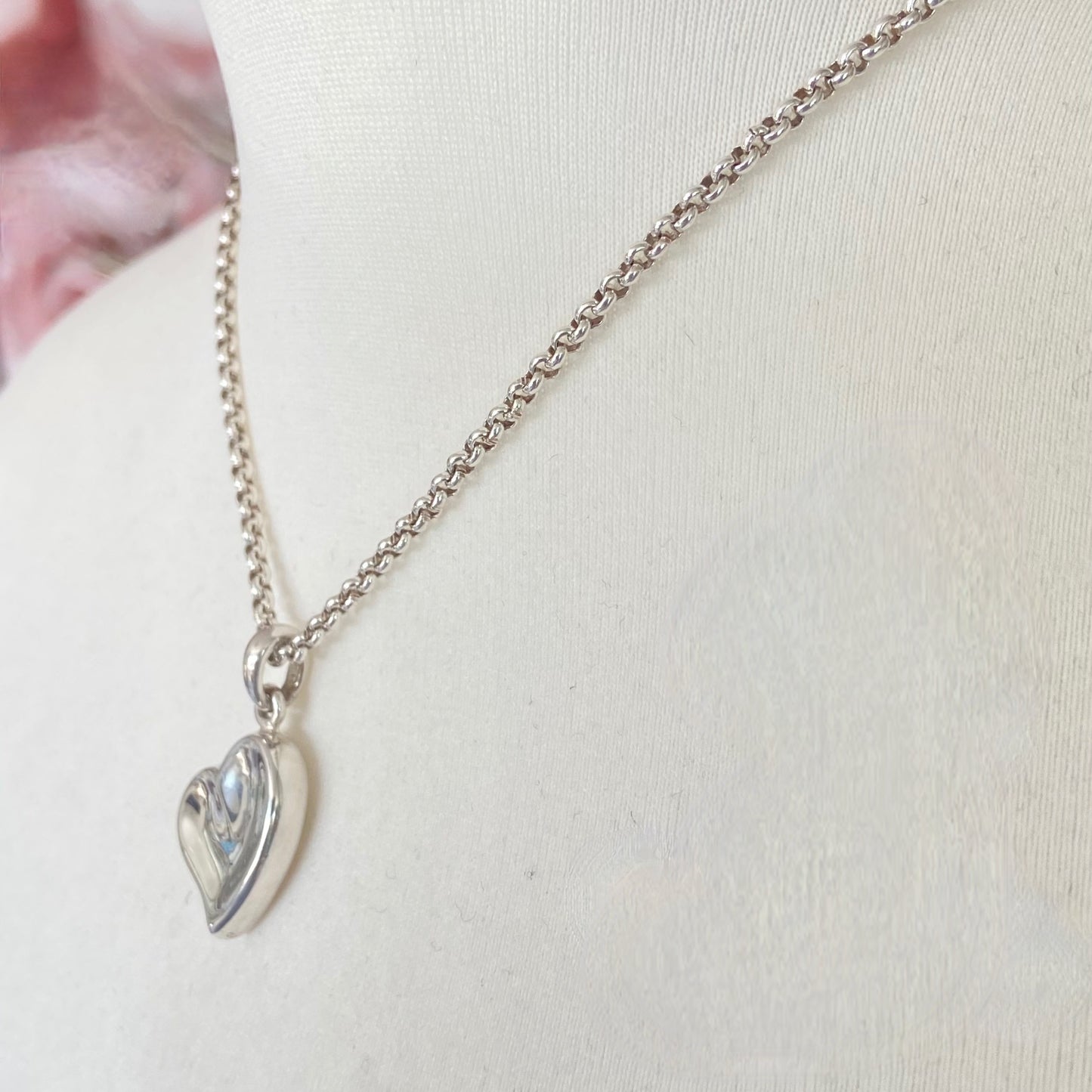 Links of London Belcher Necklace with a Love Heart Pendent