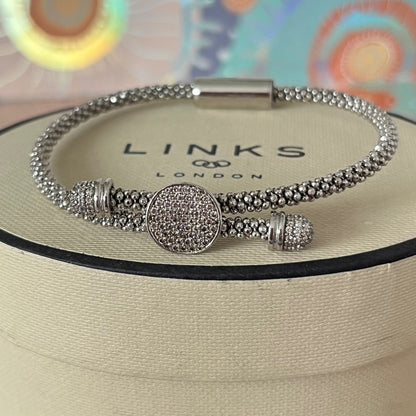 Links of London Rare Sterling Silver Star Dust Round Bracelet with a magnetic clasp
