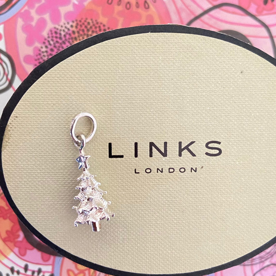 Sterling Silver Links of London OH MY GOSH!! Christmas Tree Charm, original packaging.