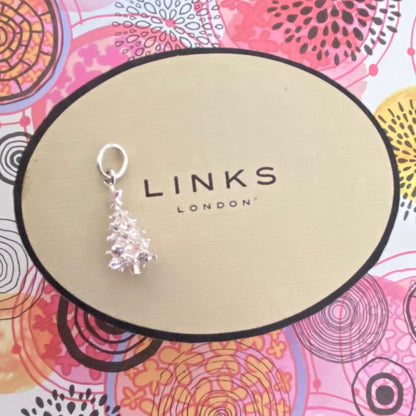 Sterling Silver Links of London OH MY GOSH!! Christmas Tree Charm, original packaging.