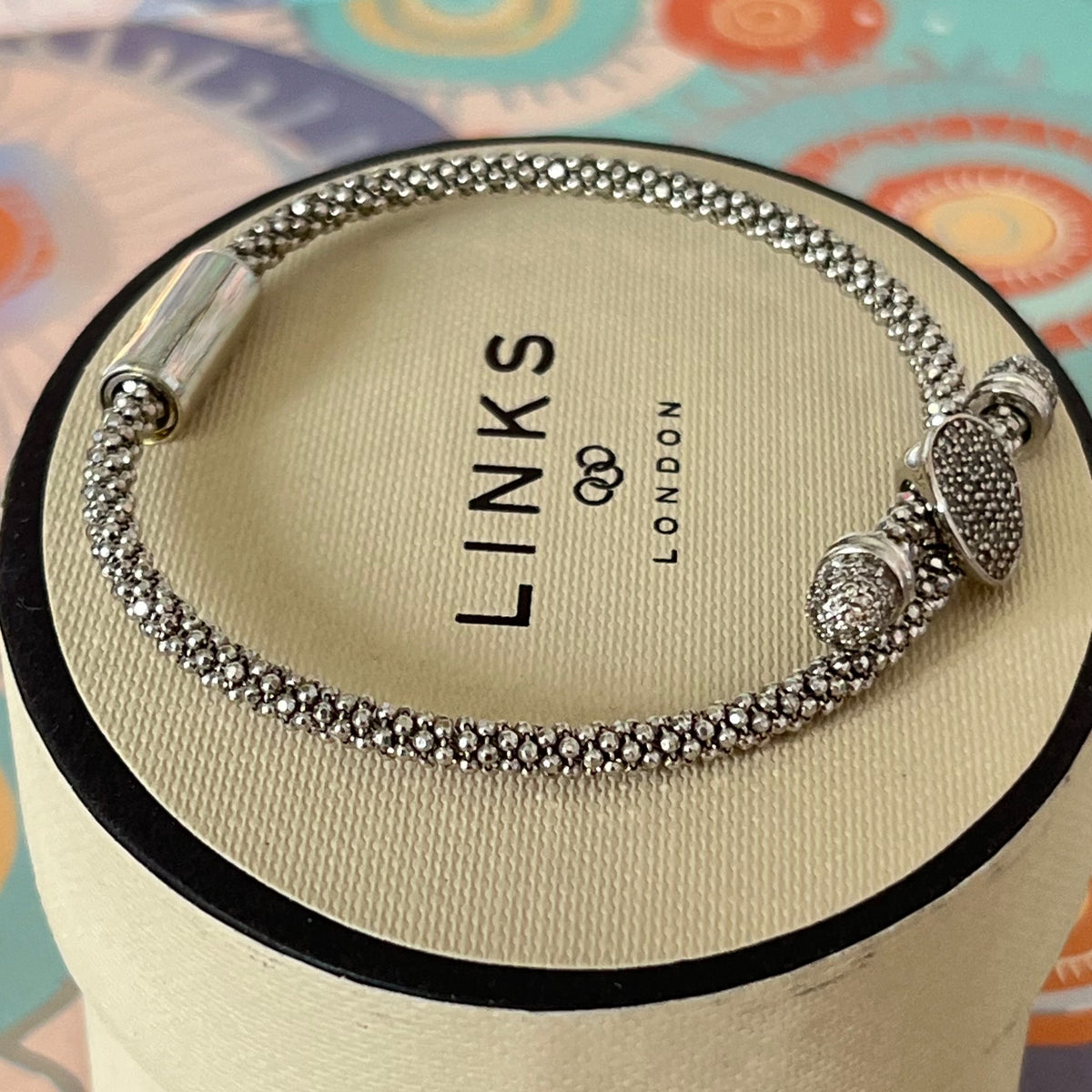 Links of London Rare Sterling Silver Star Dust Round Bracelet with a magnetic clasp