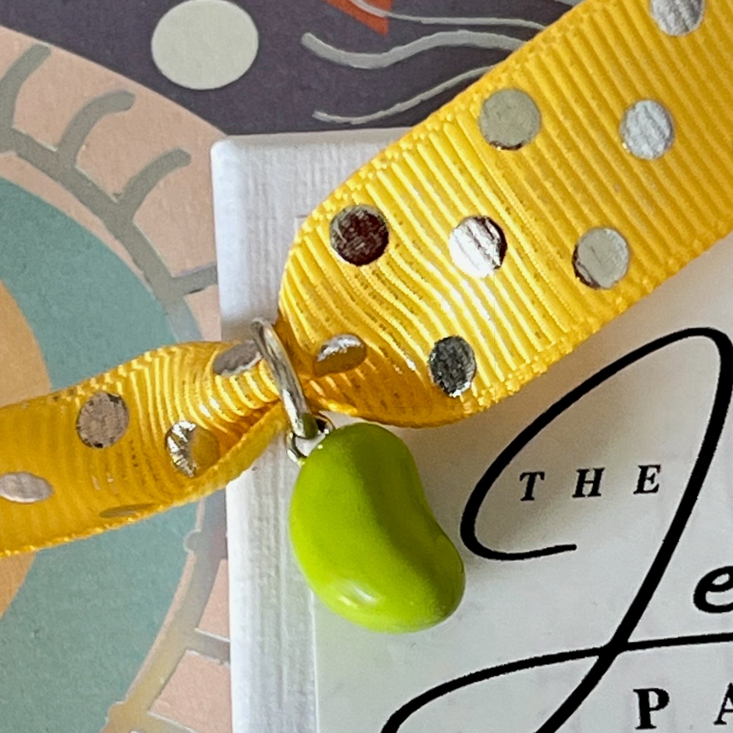 Lovely Green enamel Bean Charm
