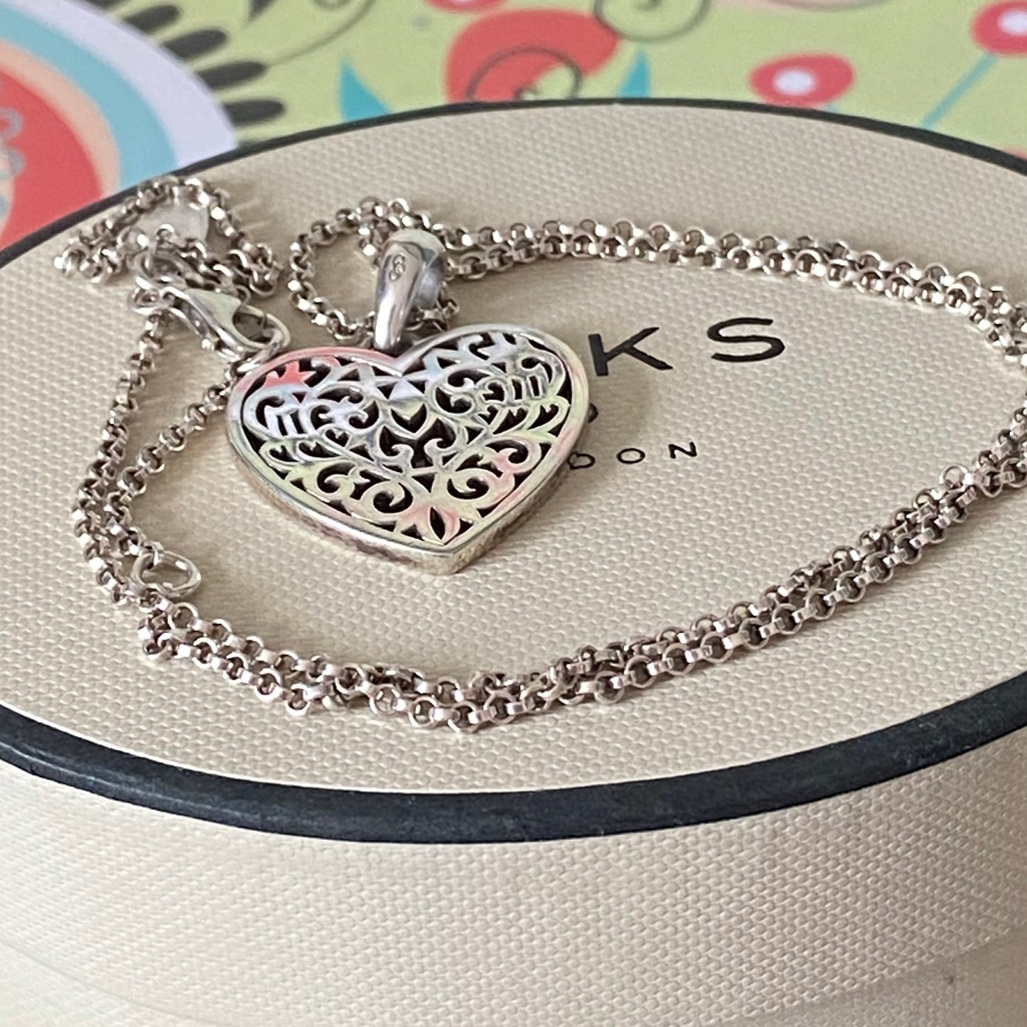 Links of London Necklace with a Tapestry Heart Pendent