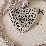 Sterling Silver Links of London Necklace with a Tapestry Heart Pendent