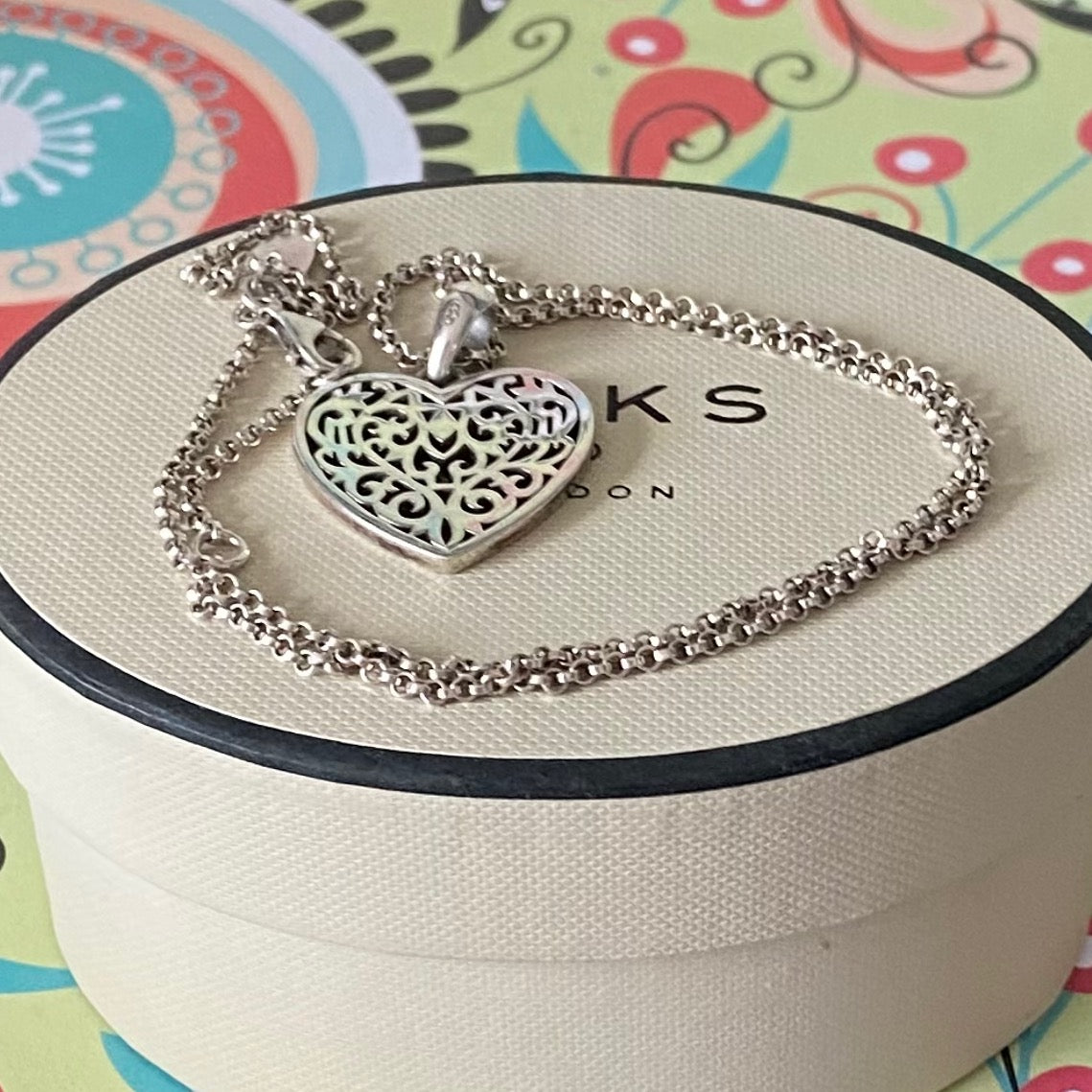 Links of London Necklace with a Tapestry Heart Pendent