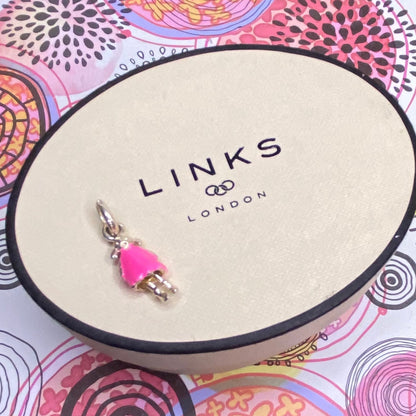 Links of London Girl Rag Doll Charm Bright Pink