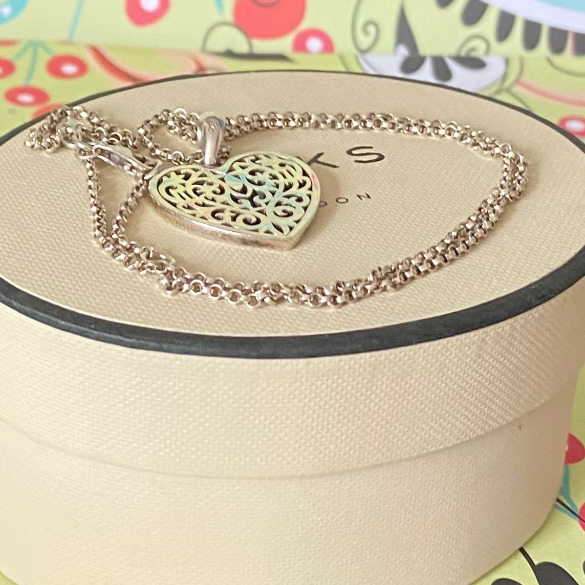 Links of London Necklace with a Tapestry Heart Pendent