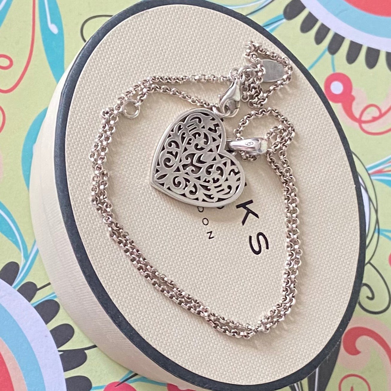 Links of London Necklace with a Tapestry Heart Pendent