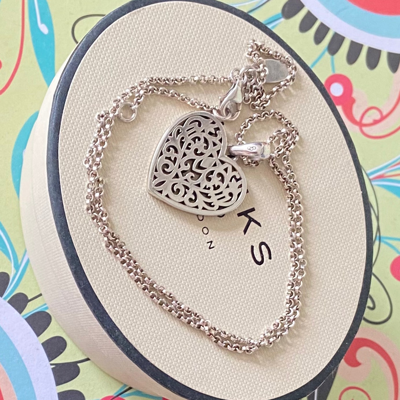 Links of London Necklace with a Tapestry Heart Pendent