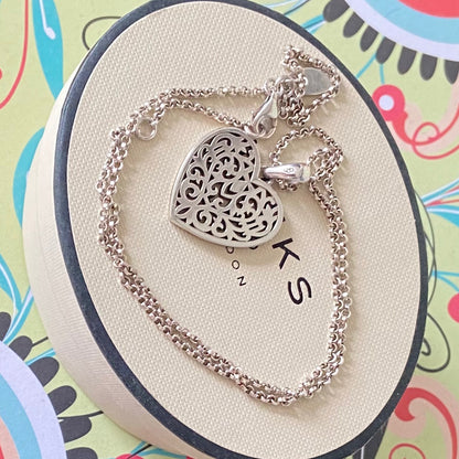 Links of London Necklace with a Tapestry Heart Pendent