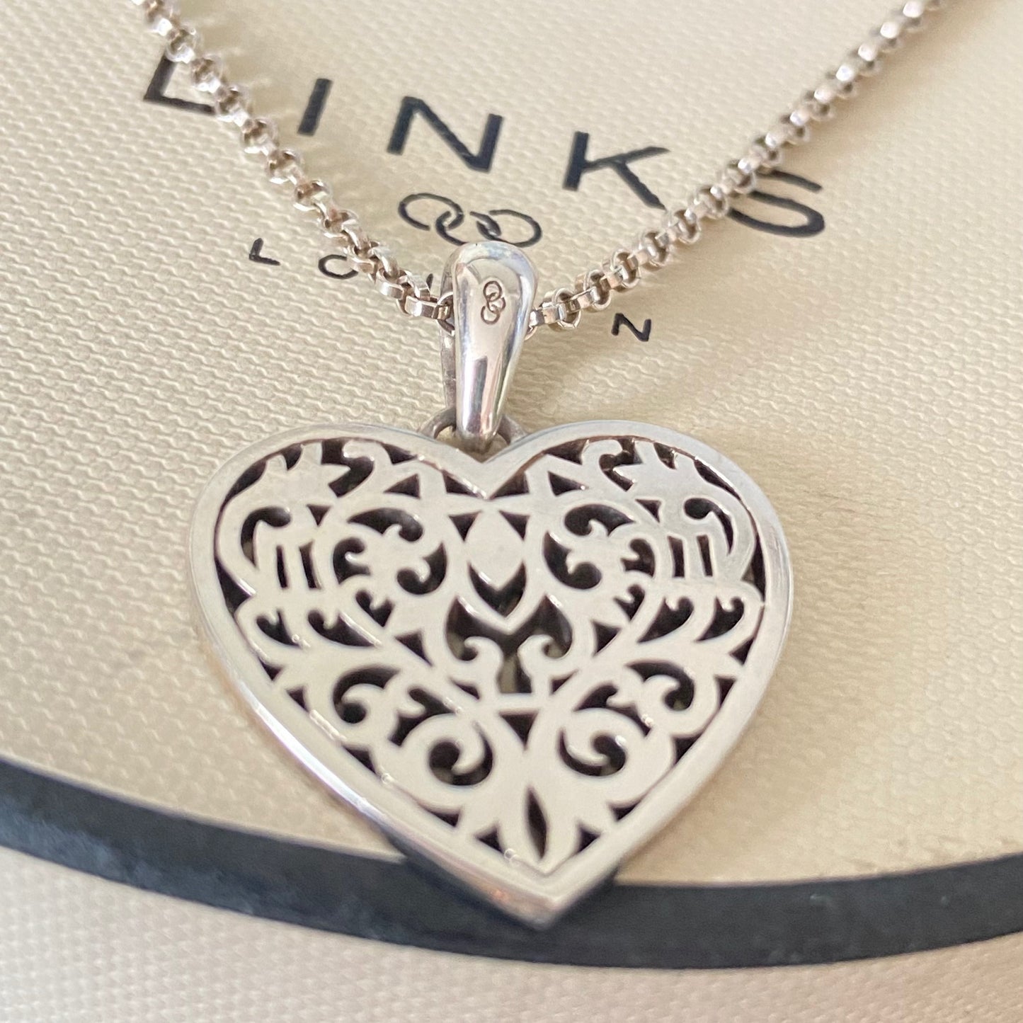 Links of London Necklace with a Tapestry Heart Pendent