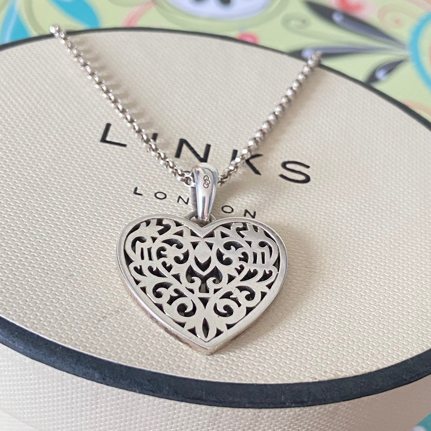 Links of London Necklace with a Tapestry Heart Pendent