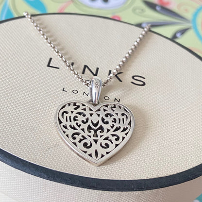 Links of London Necklace with a Tapestry Heart Pendent