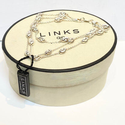 Three Strand Links of London Sterling Silver Bracelet with beads NEW
