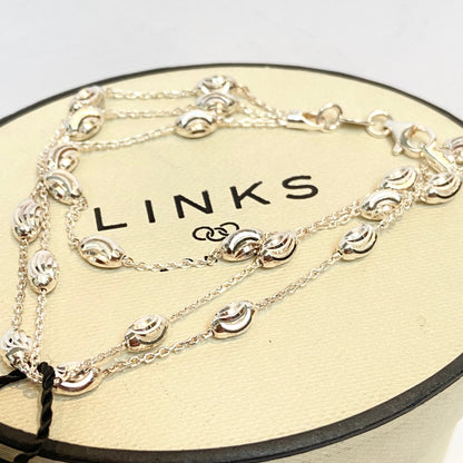 Three Strand Links of London Sterling Silver Bracelet with beads NEW