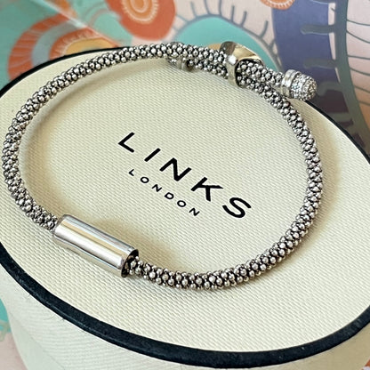 Links of London Rare Sterling Silver Star Dust Round Bracelet with a magnetic clasp
