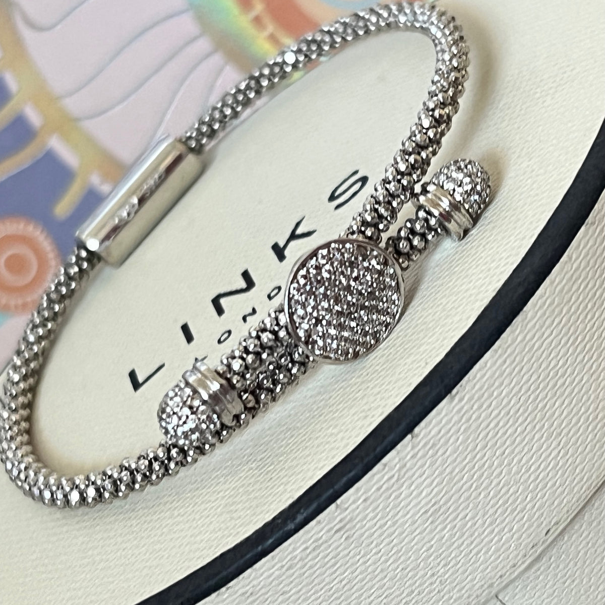 Links of London Rare Sterling Silver Star Dust Round Bracelet with a magnetic clasp