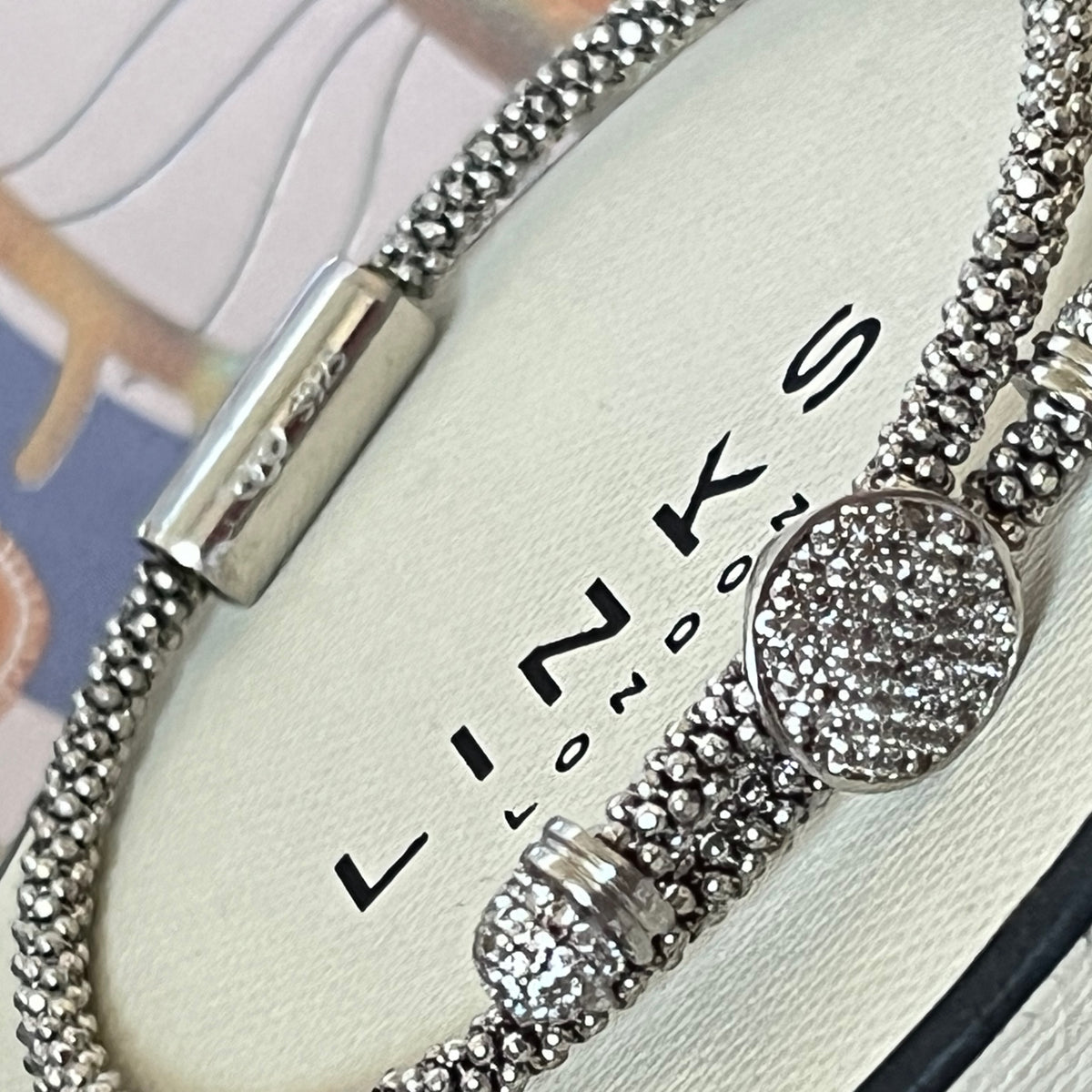 Links of London Rare Sterling Silver Star Dust Round Bracelet with a magnetic clasp